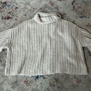 Free People cowl neck cableknit sweater. Size small